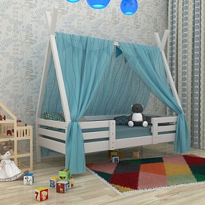 Кроватка домик Вигвам - 2 белая 80 х190 