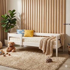 Дитячі ліжка від 3 років ЛіжкоТиша 90х190 Біла