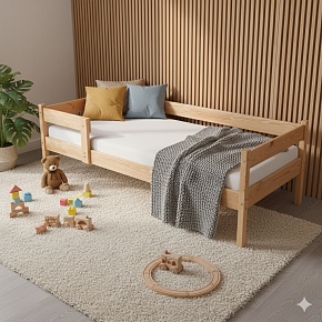 Дитяче ліжко з натурального дерева ЛіжкоТиша 80х200 сосна